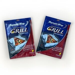 New - Reynolds‎ Wrap Extra Heavy Duty Foil Grill / Oven Bags Set Of 2 / 8 Bags